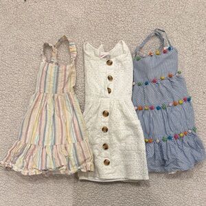 Charming Kids Dress Set - White, Blue, and Multicolor